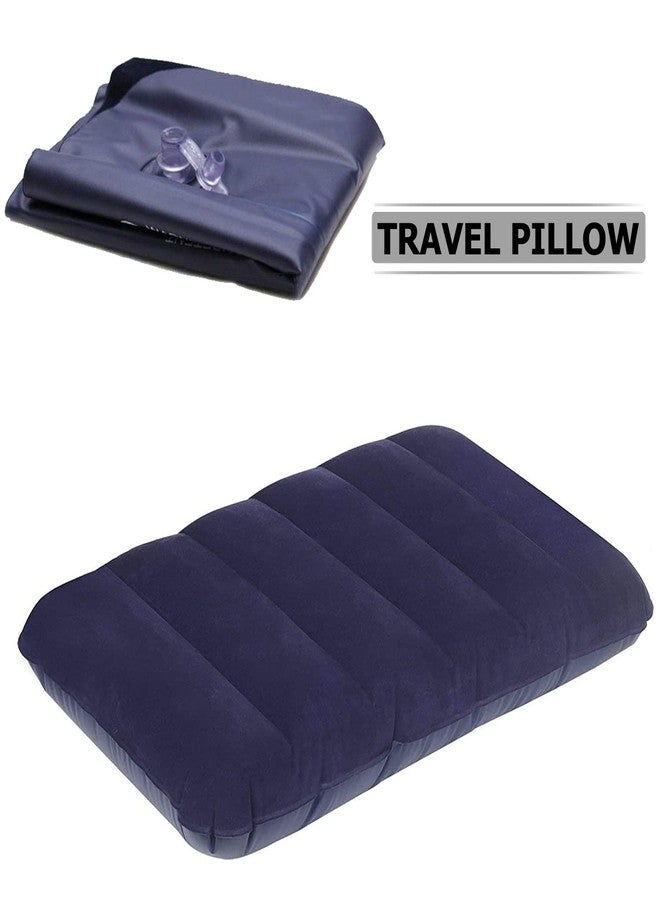 Sage Square Air Inflammable Velvet Navy Blue Travel Pillow, Neck Pillow for Travel, Soft Comfort, Camping, Sleeping Tourist Pillow, Ultralight, Portable, Backpacking Family Tour. (Pack of 4) - Image 4